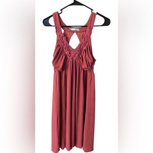 Maurices Keyhole Neckline Dress in Rust Color